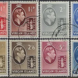 KGVI, Virgin Island 1938, ½d-£1, SG 110-21