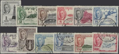 King George VI, Virgin Island 1952, 1c-$480, SG 136-47