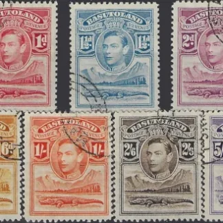King George VI, Basutoland 1938, ½d-10/-, SG 18 - 28
