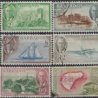King George VI, Barbados 1950, 1c - $240, SG 271 - 82