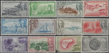 King George VI, Barbados 1950, 1c - $240, SG 271 - 82