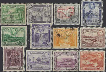 King George VI, British Guiana 1938-52, 1c-$3, SG 308-19