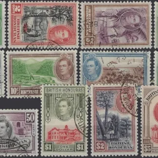 King George VI, British Honduras 1938-47, 1c-$5, SG 150-61