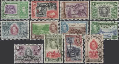 King George VI, British Honduras 1938-47, 1c-$5, SG 150-61