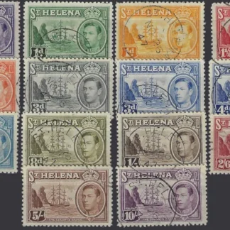King George VI, St Helena 1938, ¼d-10/-, SG 131 - 40