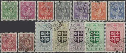 King George VI, St Lucia 1949, 1c - $480, SG 146 - 59