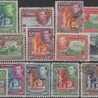 King George VI, St Vincent 1949, 1c - $4.80 , SG 164 - 77