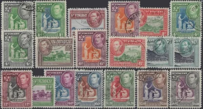 King George VI, St Vincent 1949, 1c - $4.80 , SG 164 - 77