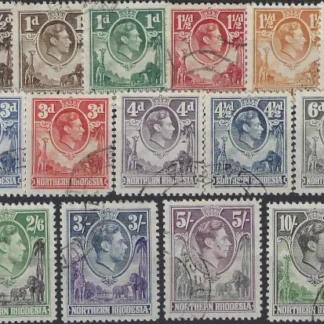 King George VI, Northern Rhodesia 1938, ½d-20/- , SG 25-45