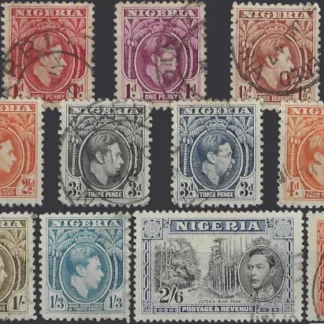 King George VI, Nigeria 1938, ½d - 5/-, SG 49 - 59