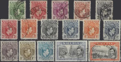 King George VI, Nigeria 1938, ½d - 5/-, SG 49 - 59