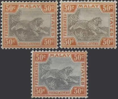 Federated, Malay States 1900 - 01, 50c, SG 22a&b