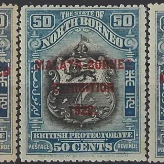 Postage Revenue, North Borneo 1922, 50c, SG 275 & 275c