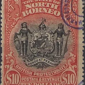 Coat of Arms, North Borneo 1916, $10, SG 183