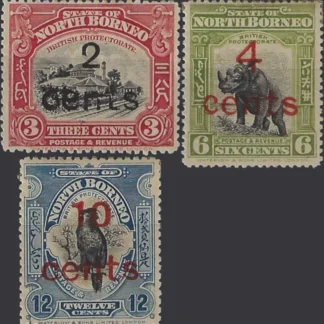Postage & Revenue, North Borneo 1916, SG 186 - 88