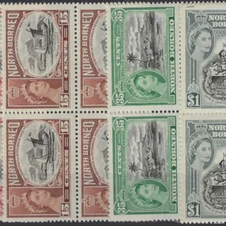 75th Anniversary, North Borneo 1956, 10c - $1, SG 387 - 90