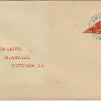 Bisect on cover, Guernsey 1940, 2d, SG 482a