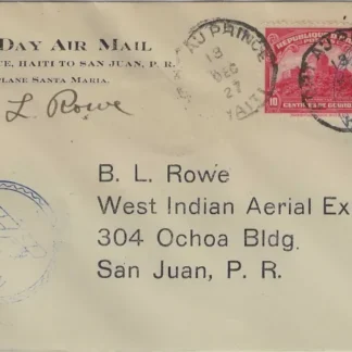 First Day Air Mail, Haiti 1927, 10cen & 60cen