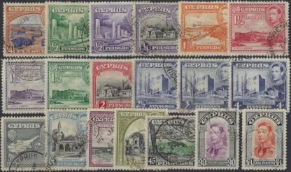 Pictorials, Cyprus 1938, ¼d - £1, SG  151-63