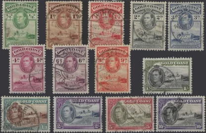 Pictorials, Gold Coast 1938, ½d - 10/-, SG  120a-32