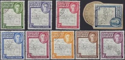 Dependency, Falkland Islands 1948, ½d - 1/-, SG  G9-16