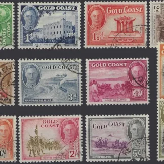 Pictorials, Gold Coast 1948, ½d - 10/-, SG  135-46