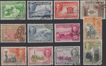 Pictorials, Gold Coast 1948, ½d - 10/-, SG  135-46