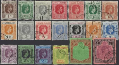 Pictorials, Leeward Islands 1938, ¼d - £1, SG  95-114c