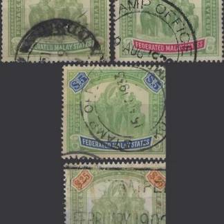 Fiscals, Malaya States 1925-31, $1 - $25, SG  77-82