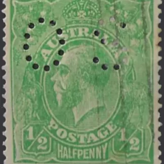 KGV, Australia 1915-23, ½d OS, ACSC 63(1)h