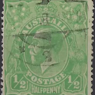 KGV, Australia 1915-23, ½d Single WMK, ACSC 63(4)h