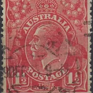 KGV, Australia 1926, 1½d Single WMK, ACSC 89(25-28)e