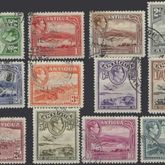 King George VI, Antigua 1938, ½d - £1, SG 98 - 109