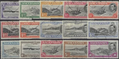 Pictorials, Ascension 1938, ½d-10/-, SG 38-47