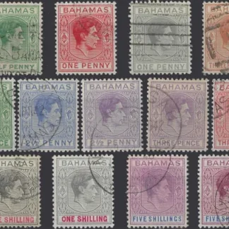 KGVI, Bahamas 1938-52, ½d - £1, SG 149 - 157