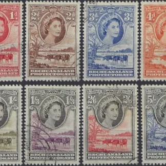 QE II, Bechuanaland Protectorate 1955-8, ½d-10/-, SG143-53