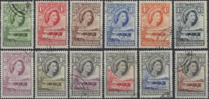 QE II, Bechuanaland Protectorate 1955-8, ½d-10/-, SG143-53