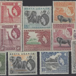 Queen Elizabeth II, Kenya 1954-59, 5c-£1, SG 167-180