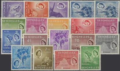 QE II, Seychelles 1954 - 61, 2c - 10R, SG 174 - 188