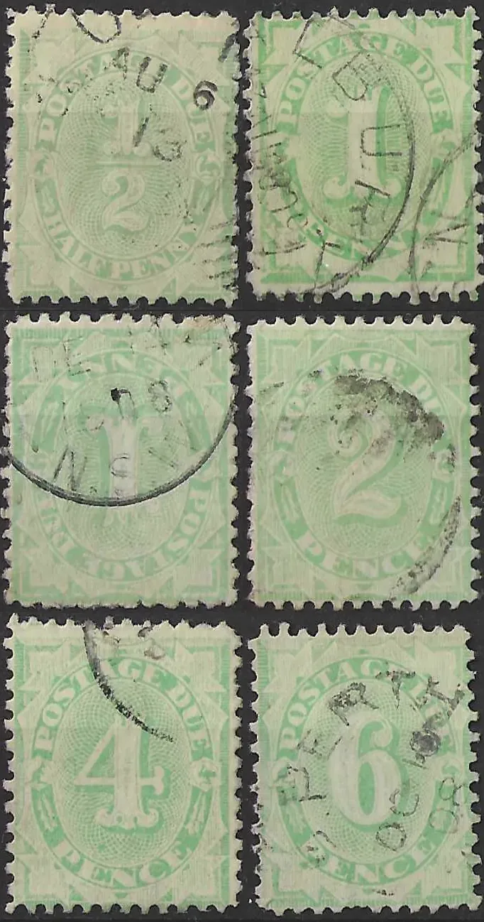 Postage Due NSW 1906-8, ½d-6d, SG D45-50 (ex. D48, In. 46w)