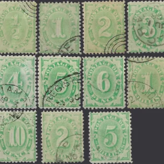 Postage Due, New South Wales 1902-04, ½d-1/-, SG D22-33