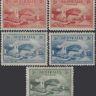 Sydney Harbour Bridge, Australia 1932, 2d-5/-, SG 141-4