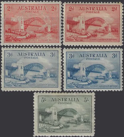 Sydney Harbour Bridge, Australia 1932, 2d-5/-, SG 141-4