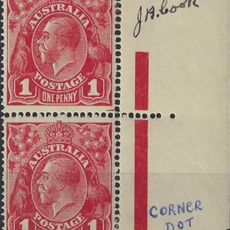 King George V, Australia 1914-16, 1d, ACSC 70A(4)s