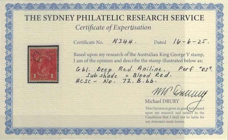 King George V, Australia 1914-16, 1d, ACSC 72Bbb - Image 2