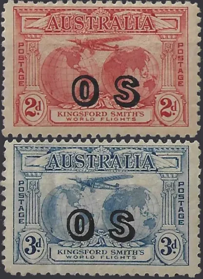 Kingsford Smith Australia 1931, 2d & 3d, SG  0123-4