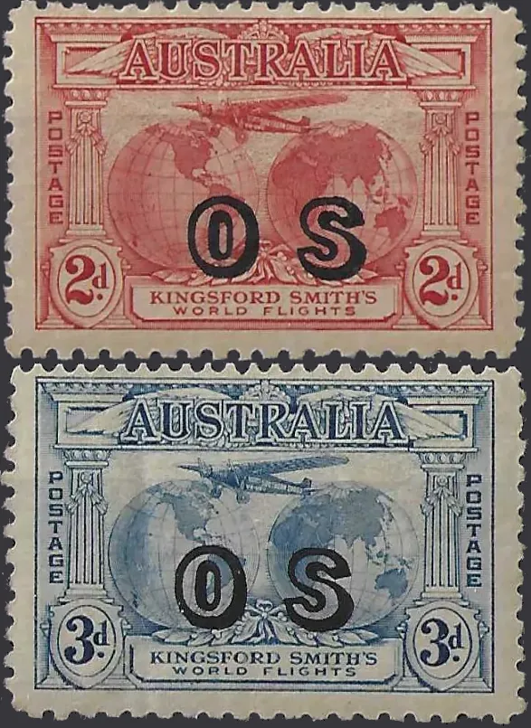 Kingsford Smith Australia 1931, 2d & 3d, SG  0123-4