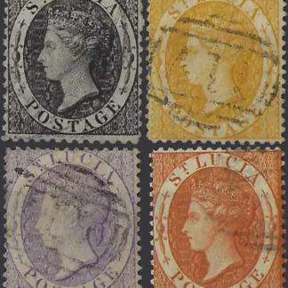 Queen Victoria, St Lucia 1864, WMK CC P.14, SG 15-18