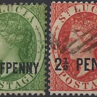 Queen Vic, St Lucia 1881, ½d-2½d WMK CC P.14, SG 23-24