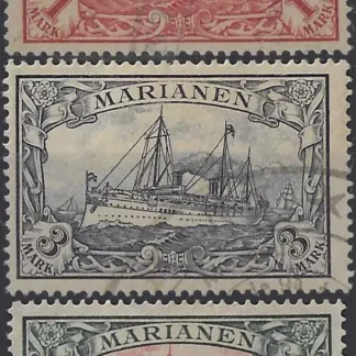 German Occupation, Mariana Islands 1901, SG 22, 24, 25